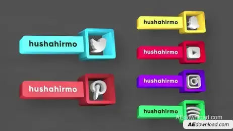 Social Media 3D Lowerthirds V2 Freebies template preview