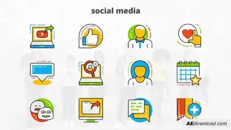 Social Media - Flat Animated Icons Freebies template preview