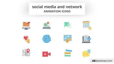 Social Media & Network - Animation Icons Freebies template preview