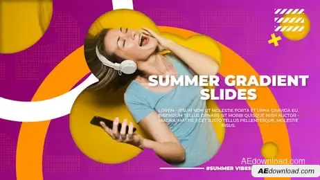 Summer Gradient Slides Freebies template preview