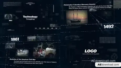 Technology Timeline Freebies template preview