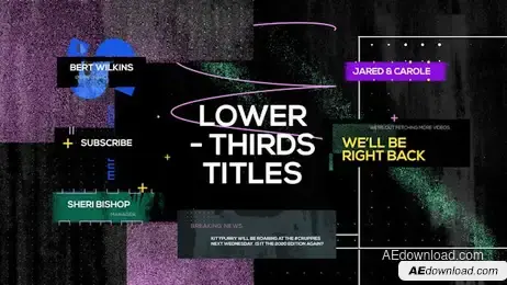 Titles Lower Thirds Grunge Distortion Freebies template preview