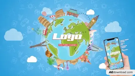 Travel Logo Reveal Freebies template preview