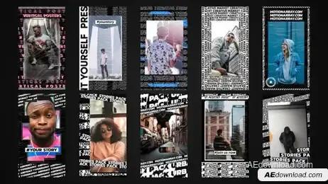 Urban Typography Stories Freebies template preview