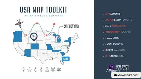 Usa Map Toolkit Freebies template preview