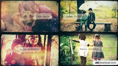 Vintage Old Slide Projector Slideshow Freebies template preview