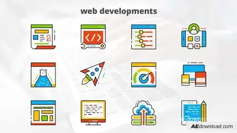 Web Development - Flat Animated Icons Freebies template preview