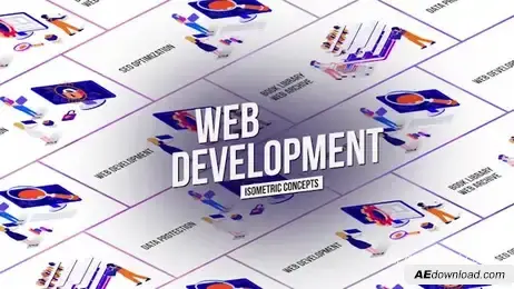 Web Development - Isometric Concept Freebies template preview