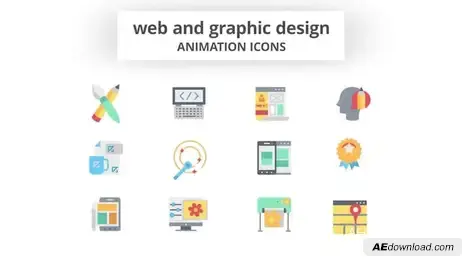 Web & Graphic Design - Animation Icons Freebies template preview