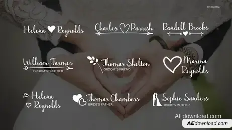 Wedding Lower Thirds And Titles Freebies template preview