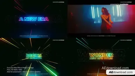 Wonder 80's Cinematic Title Freebies template preview