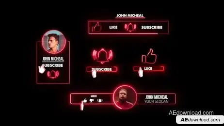 Youtube Neon Subscribe Freebies template preview