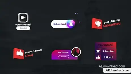 Youtube Subscribe Elements V3 Freebies template preview