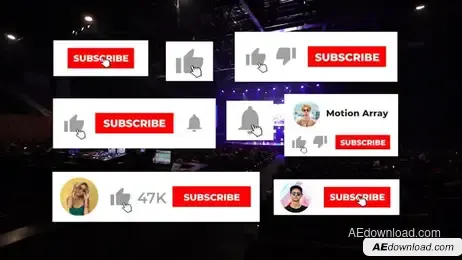 YouTube Subscribe Like Notification Freebies template preview