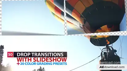 Drop Transitions Video Displays template preview