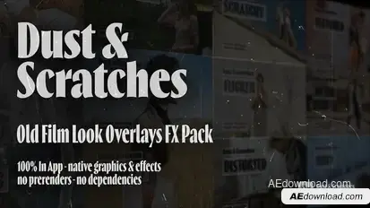 Dust & Scratches Overlays Pack for Premiere Pro: Authentic Procedural Film Look Effects Premiere Pro template preview