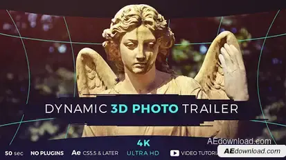 Dynamic 3D Photo Trailer Video Displays template preview