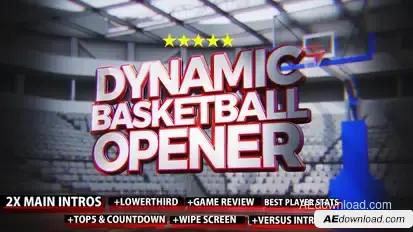 Dynamic Basketball Opener/Intro Video Displays template preview
