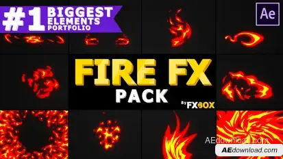 Dynamic Fire Elements | After Effects Video Displays template preview