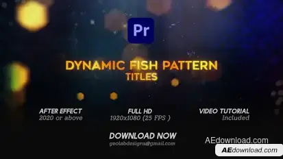 Dynamic Fish Pattern Titles l Aqua Titles Premiere Pro template preview