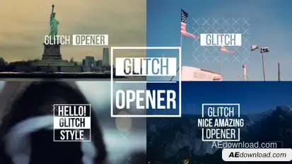 Dynamic Glitch Opener 2 Video Displays template preview