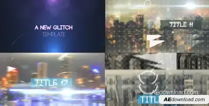 Dynamic Glitch Slideshow Video Displays template preview
