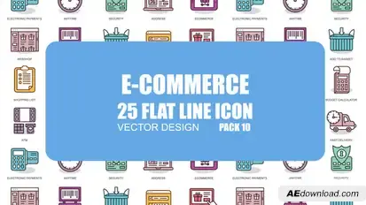 E-Commerce - Flat Animation Icons Video Displays template preview