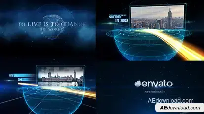 Earth line And Postcard Opener Video Displays template preview