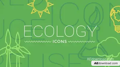 Ecology Concept Icons Video Displays template preview