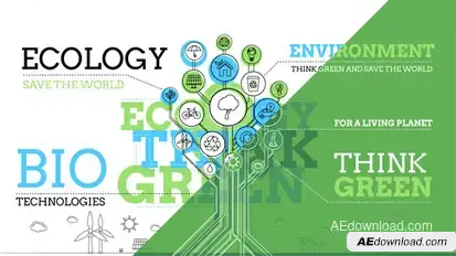 Ecology Infographics Video Displays template preview