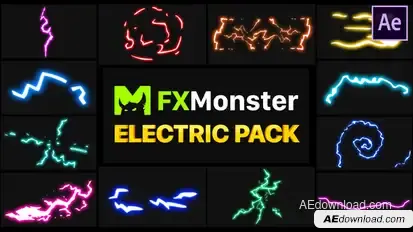 Electricity Elements | After Effects Video Displays template preview