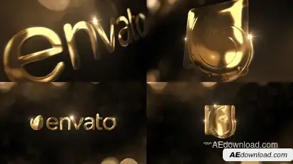 Elegant Gold Logo Reveal Video Displays template preview
