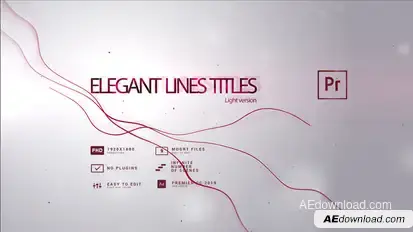 Elegant Lines Titles Light Version Premiere Pro template preview
