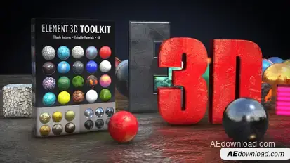 Element 3D Toolkit Video Displays template preview