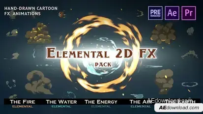 Elemental 2D FX pack Video Displays template preview