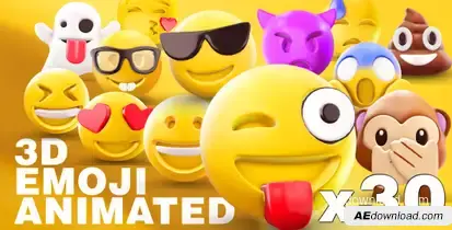 EMOJI 3D animated Video Displays template preview
