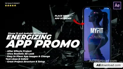 Energizing App Promo - Dynamic & Stylish Mobile App Demonstration Video Video Displays template preview