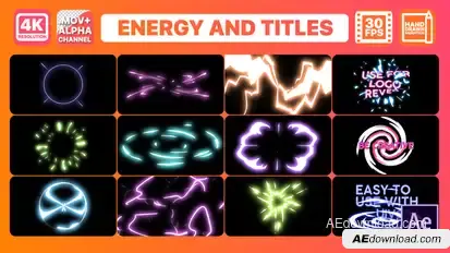 Energy And Titles | After Effects Video Displays template preview
