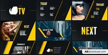 Entertainment TV Broadcast Package Video Displays template preview