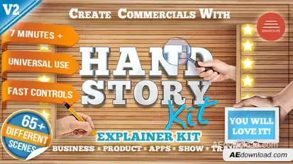Explainer Story Hand Commercial Video Displays template preview