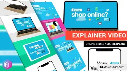 Explainer Video | Online Store, Marketplace, Services Video Displays template preview