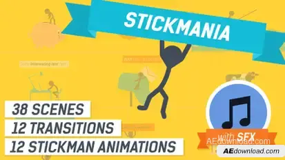 Explainer Video Stickmania Video Displays template preview