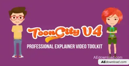 Explainer Video Toolkit | Toon City 4 Video Displays template preview