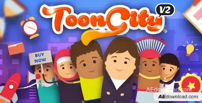 Explainer Video ToolKit | ToonCity 2 Video Displays template preview