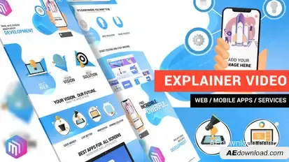 Explainer Video | Web and Mobile Apps, Online Services Video Displays template preview