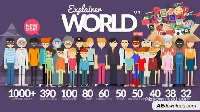 Explainer World Video Toolkit Library Video Displays template preview