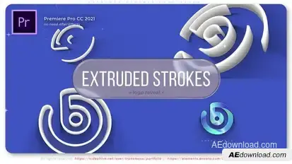 Extruded Strokes Logo Reveal Premiere Pro template preview