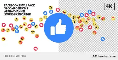 Facebook Emoji Pack Video Displays template preview