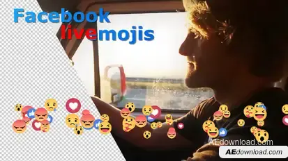 Facebook Live Emojis Builder Video Displays template preview
