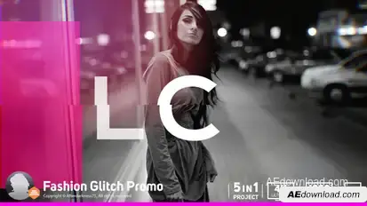 Fashion Glitch Promo Video Displays template preview